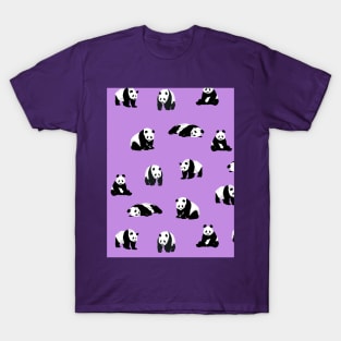 Pandas on Purple T-Shirt